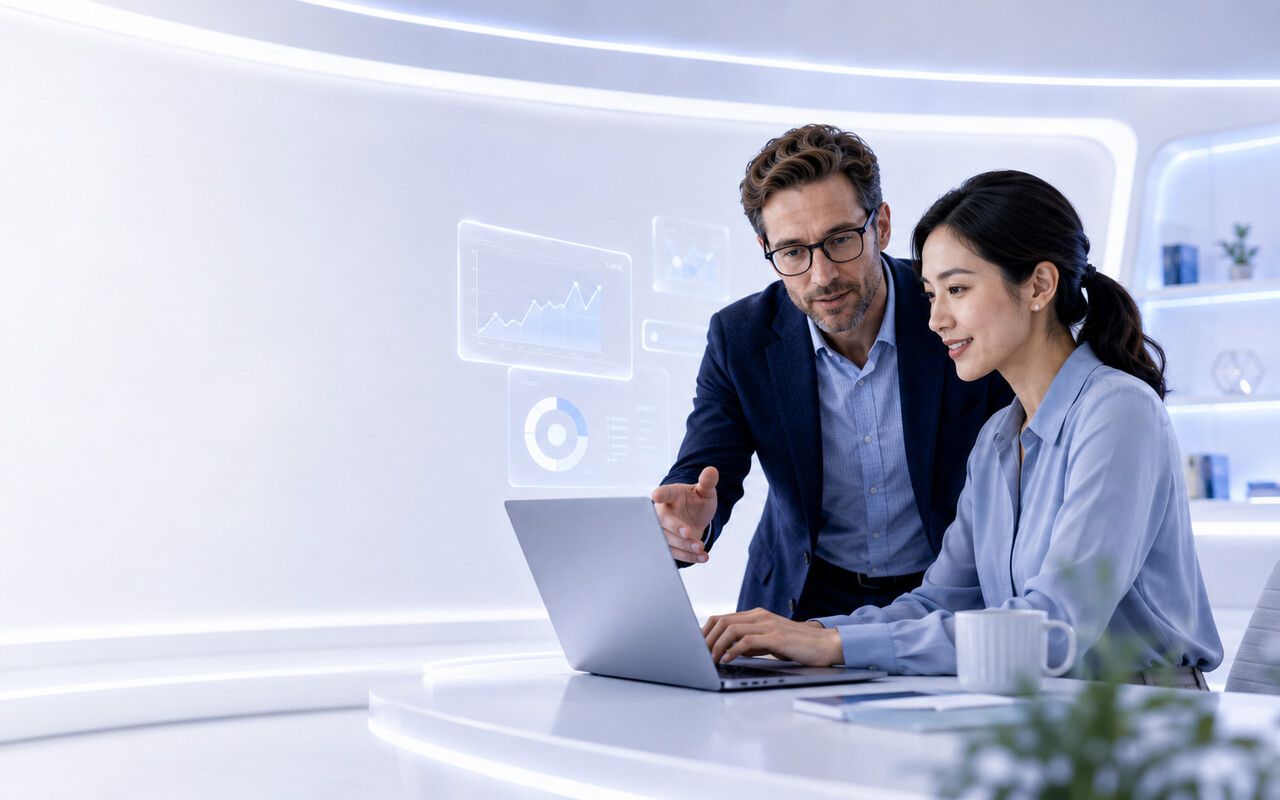 Two professionals collaborating during a Flex training session